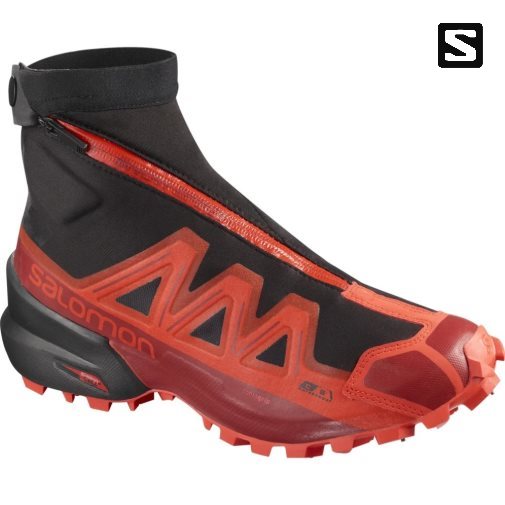 Sapatilhas Trail Running Salomon Snowspike CSWP Masculino Pretas Vermelhas | PT G42579